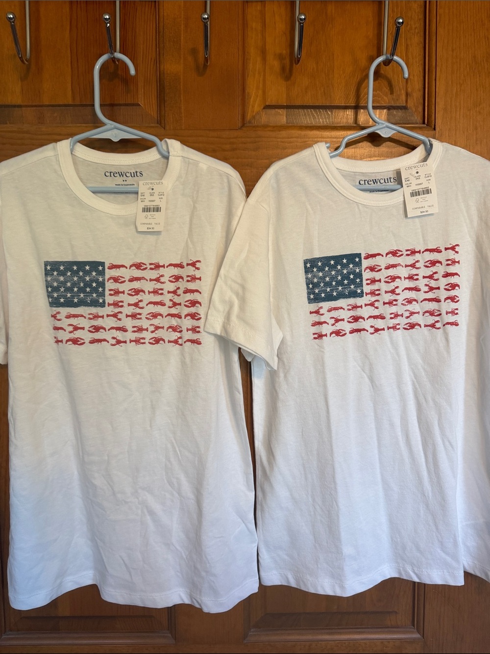 NWT J Crew Factory Crewcuts boys lobster flag graphic short sleeve tee, L 10-11